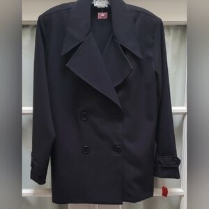Joule Y2K Women's Classic Black Trench Coat Style Jacket